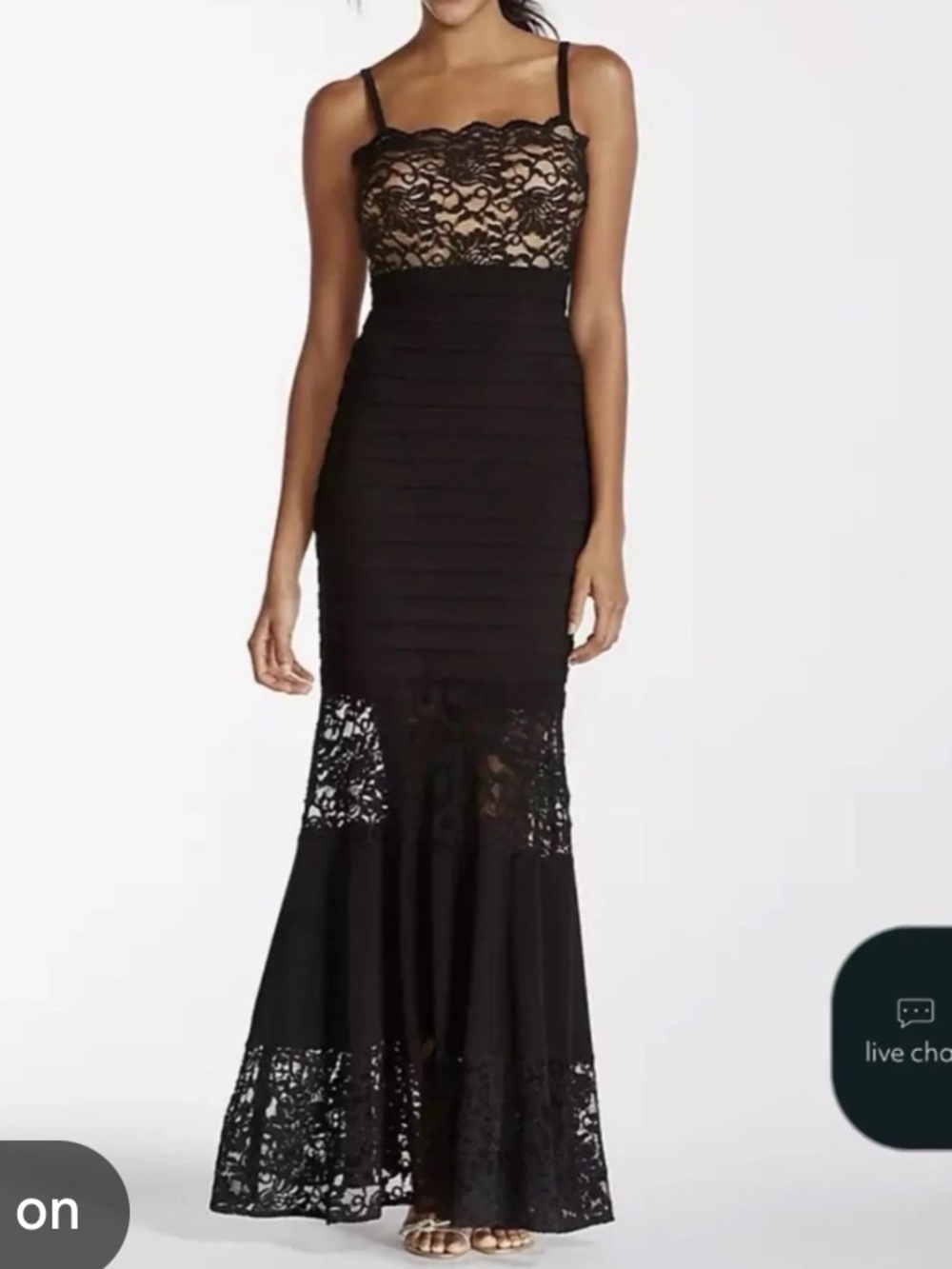 XSCAPE lace tiered pleated mermaid black gown sz 8 formal wedding whimsigoth